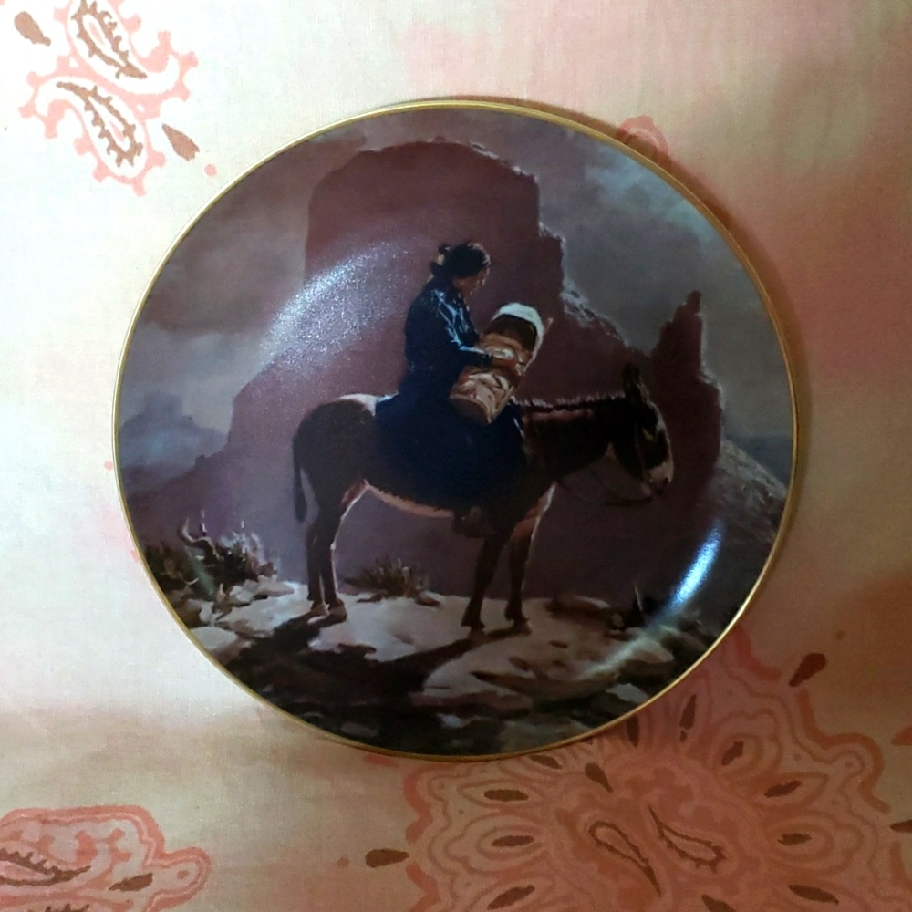 Navajo Madonna Plate Donkey Native American Southwestern Western - Picture 9 of 9